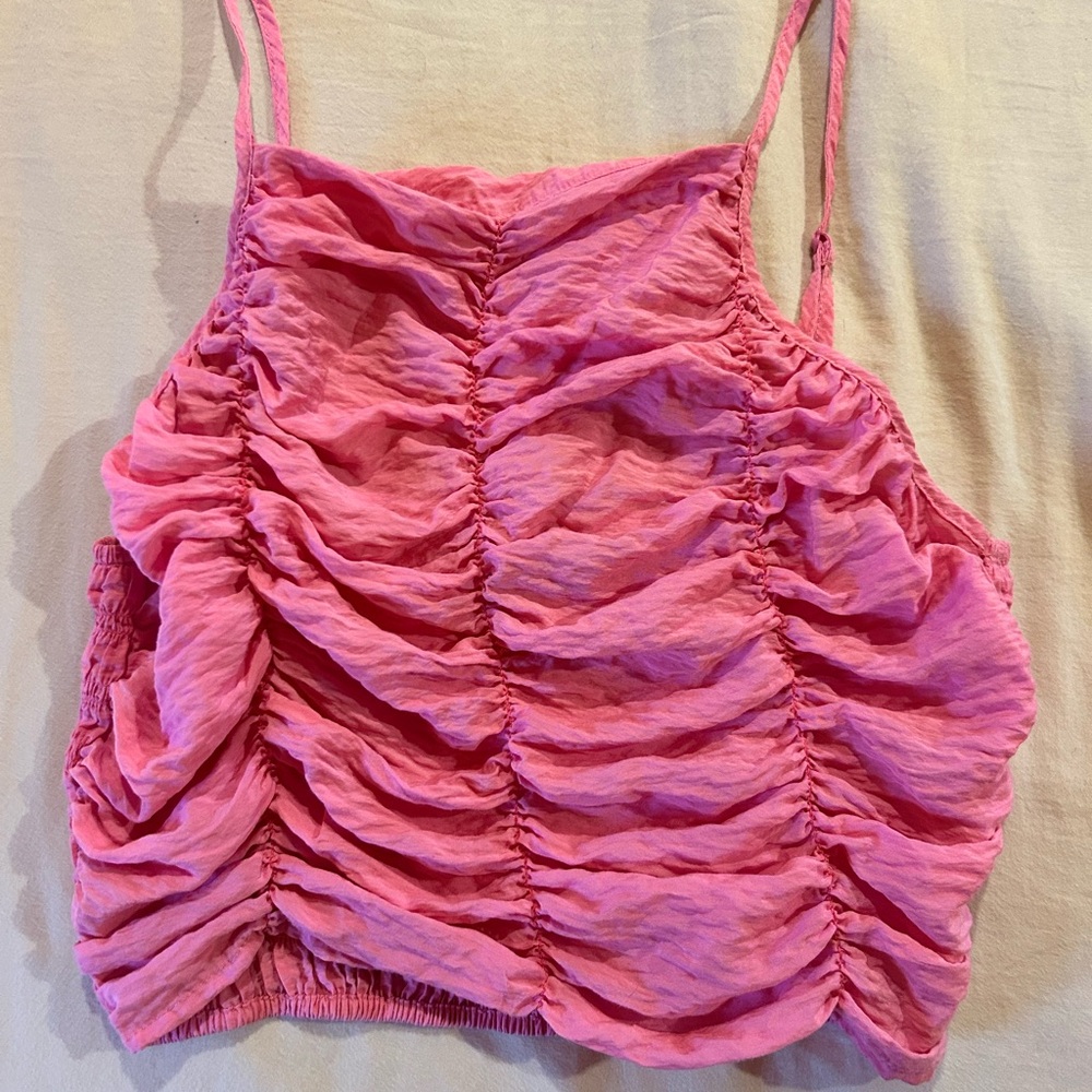 Zara Pink Ruched Camisole Top